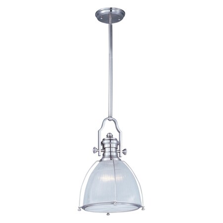 Maxim One Light Satin Nickel Clear Halophane Glass Mono Point 25003CLSN